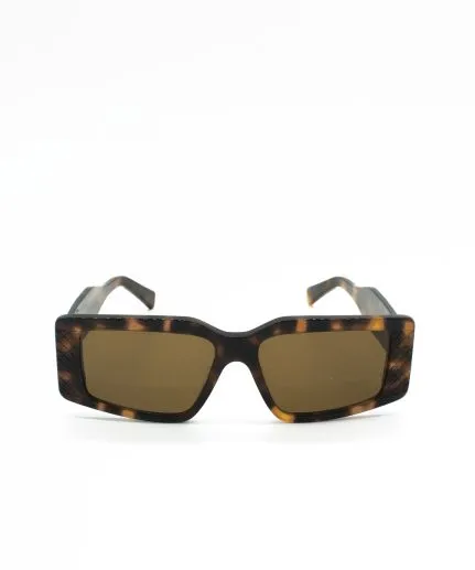 Wide squared sunglasses with wide temples and diagonal engraved details