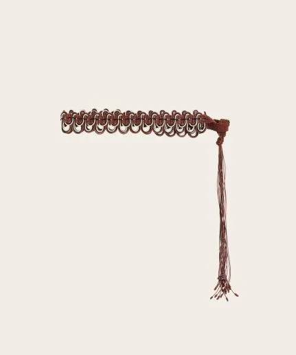 Woven leather belt
