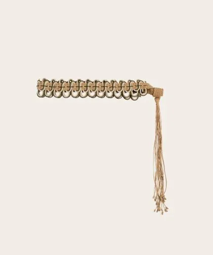 Woven leather belt